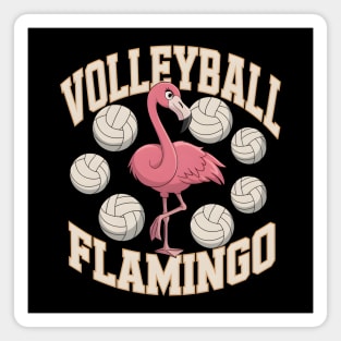 Volleyball Flamingo Funny Sports Magnet